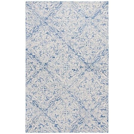 Safavieh 4 x 6 ft. Contemporary Blossom Hand Tufted Area RugBlue & Ivory BLM103M-4